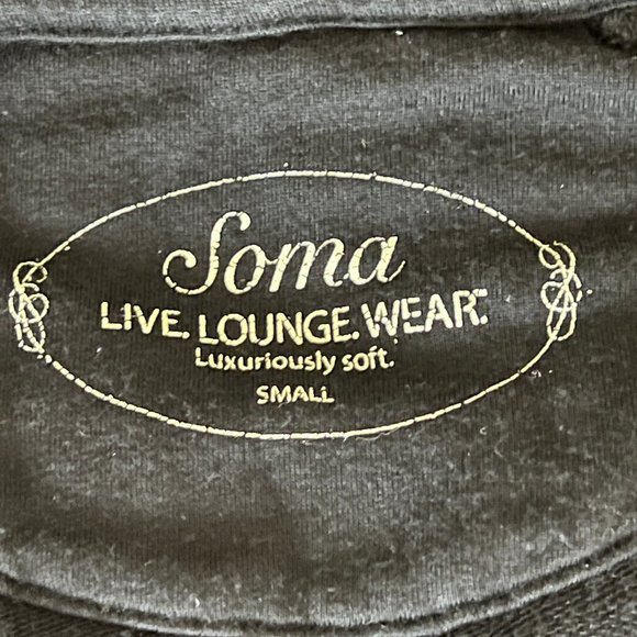 Super soft! SOMA Black Loungewear One-Piece Long-Sleeve Mini Skirt Hoodi… - Picture 4 of 8